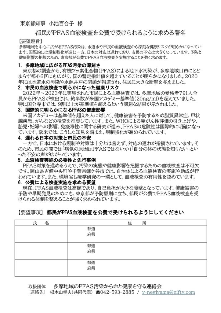 PFAS署名のサムネイル